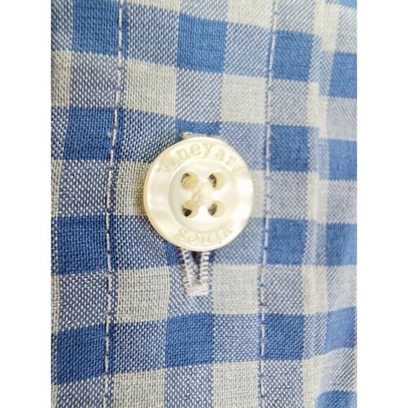 Vineyard Vines Slim Fit Small Cooper Shirt Mens Blue Gray check Polyester Shirt - Picture 9 of 12